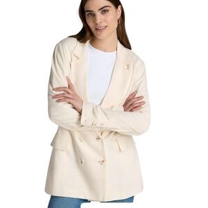 American Tall Linen Blend Blazer NWT Cresm Size XL Tall Business Casual Jacket